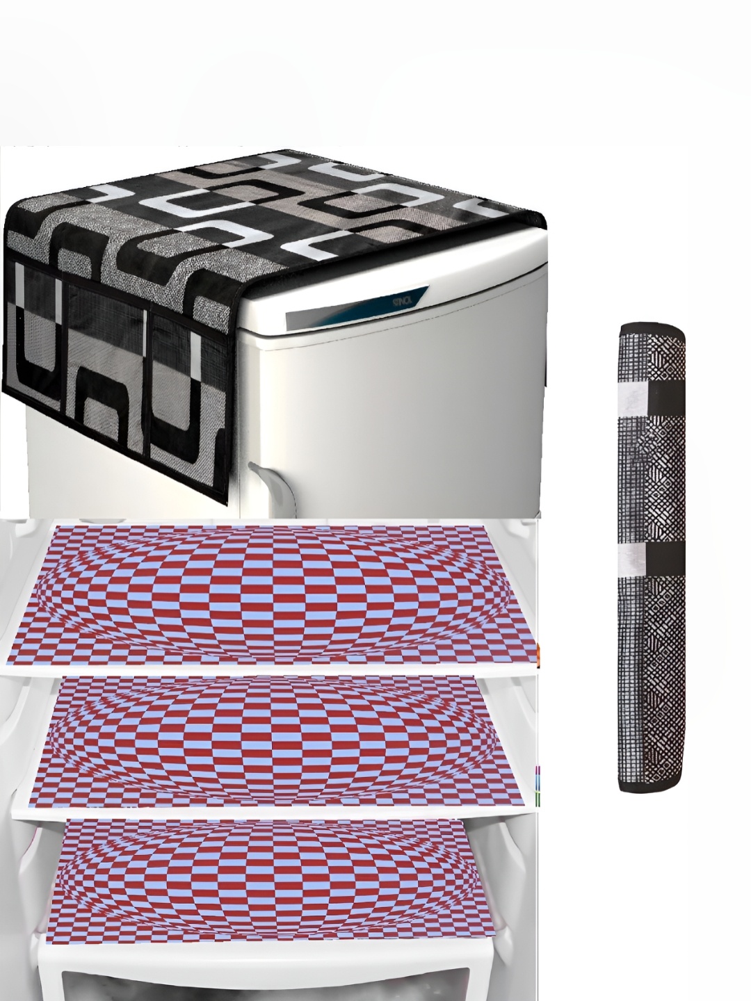 

REVEXO Brown & Purple Printed Fridge Appliance Covers
