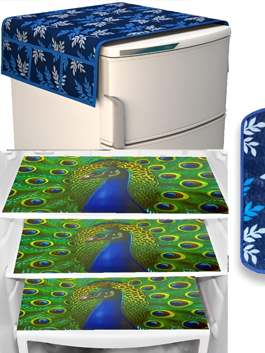 

REVEXO Blue & Green Printed Fridge Appliance Covers