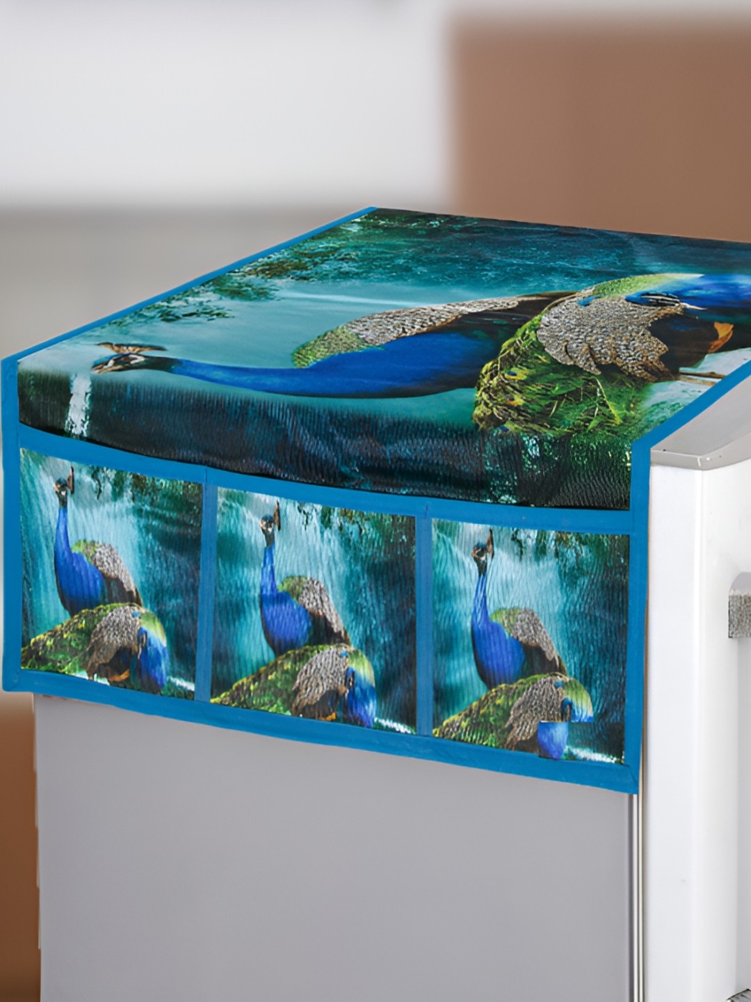 

REVEXO Blue & Green Printed Fridge Appliance Covers