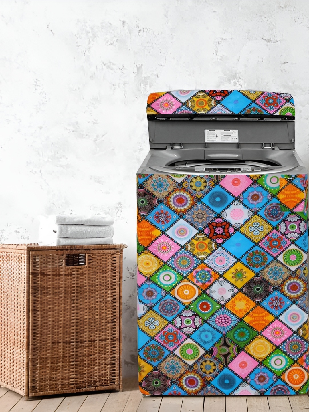 

REVEXO Pink Printed Washing Machine Cover
