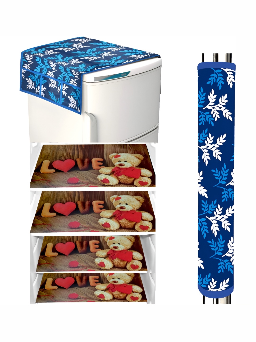 

REVEXO Blue & Brown 6 Pieces Printed Fridge Mats