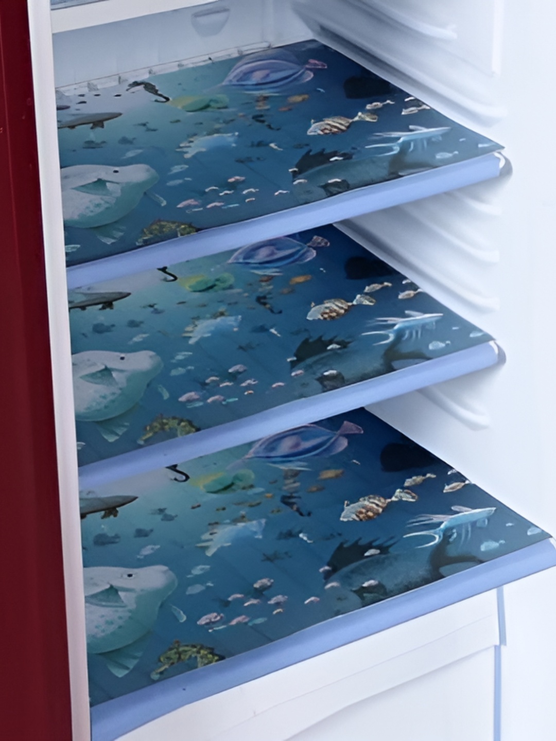 

REVEXO White & Blue Printed Fridge Appliance Covers
