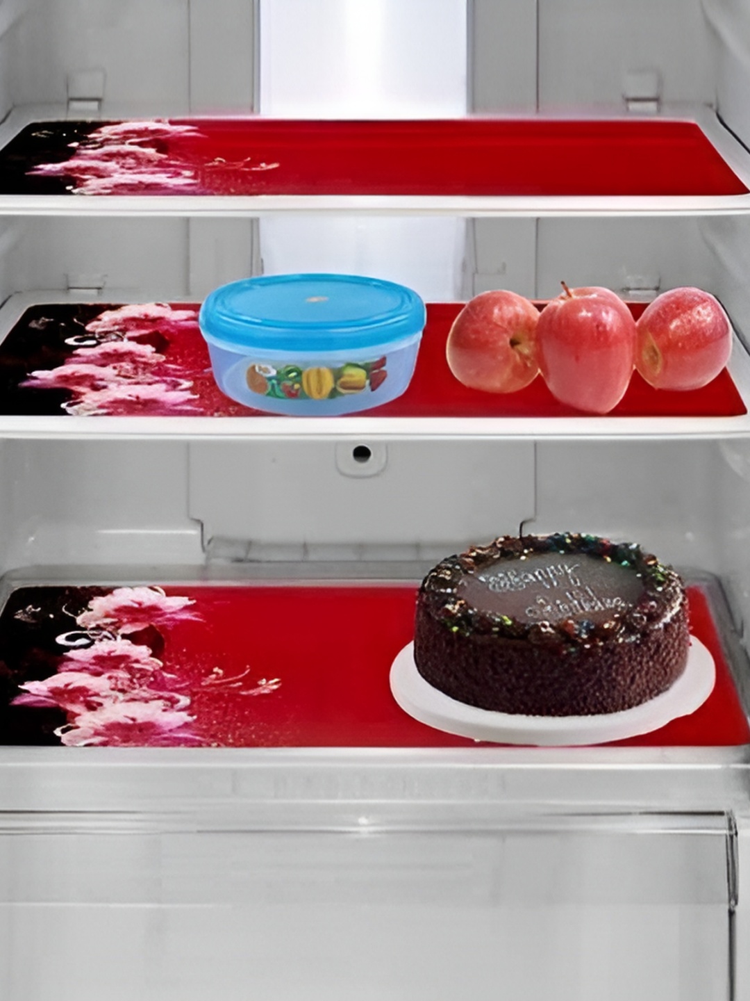 

REVEXO Red & Brown Printed Fridge Appliance Covers