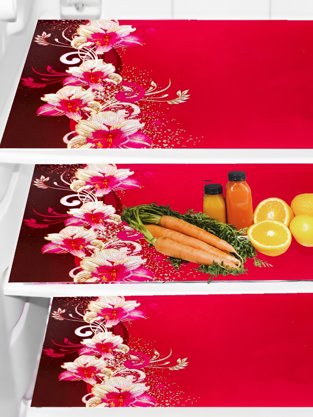 

REVEXO Red & Pink Printed Fridge Appliance Covers