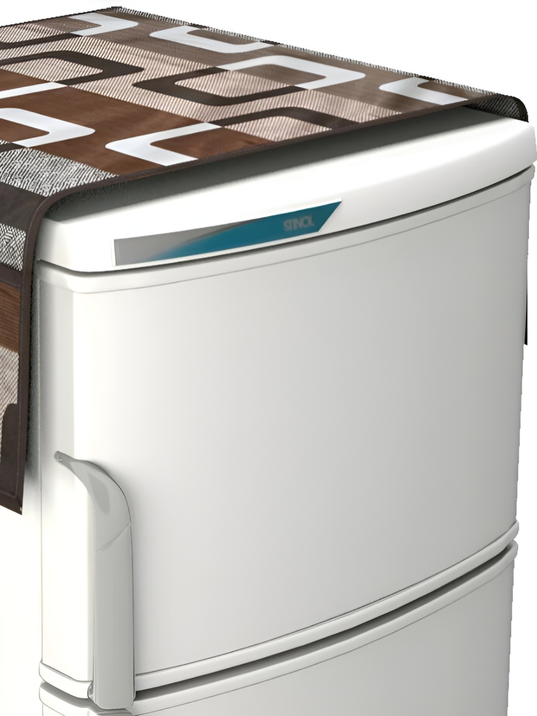 

REVEXO Brown & White Printed Fridge Top Cover