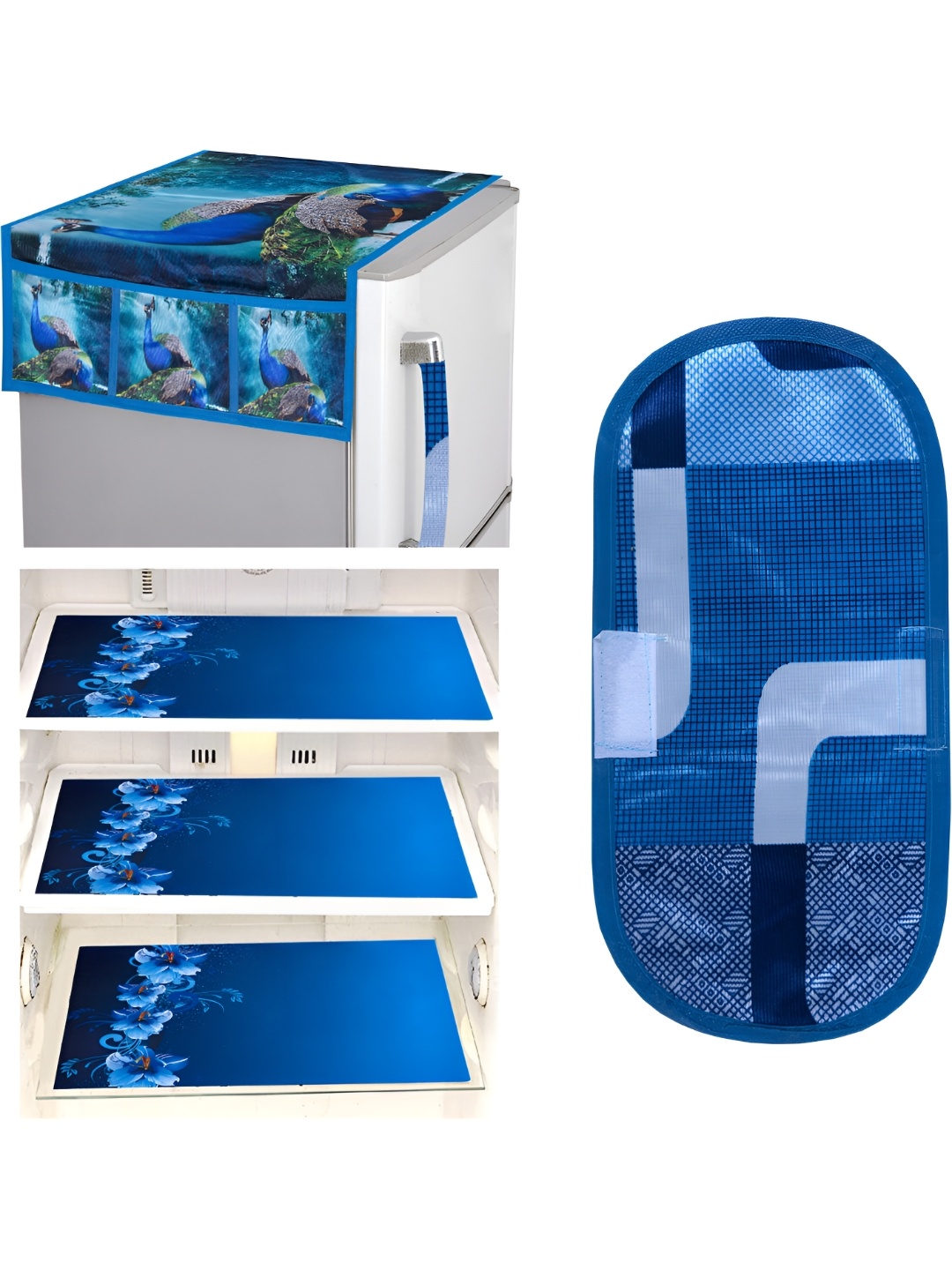 

REVEXO Blue & Green Printed Fridge Appliance Covers