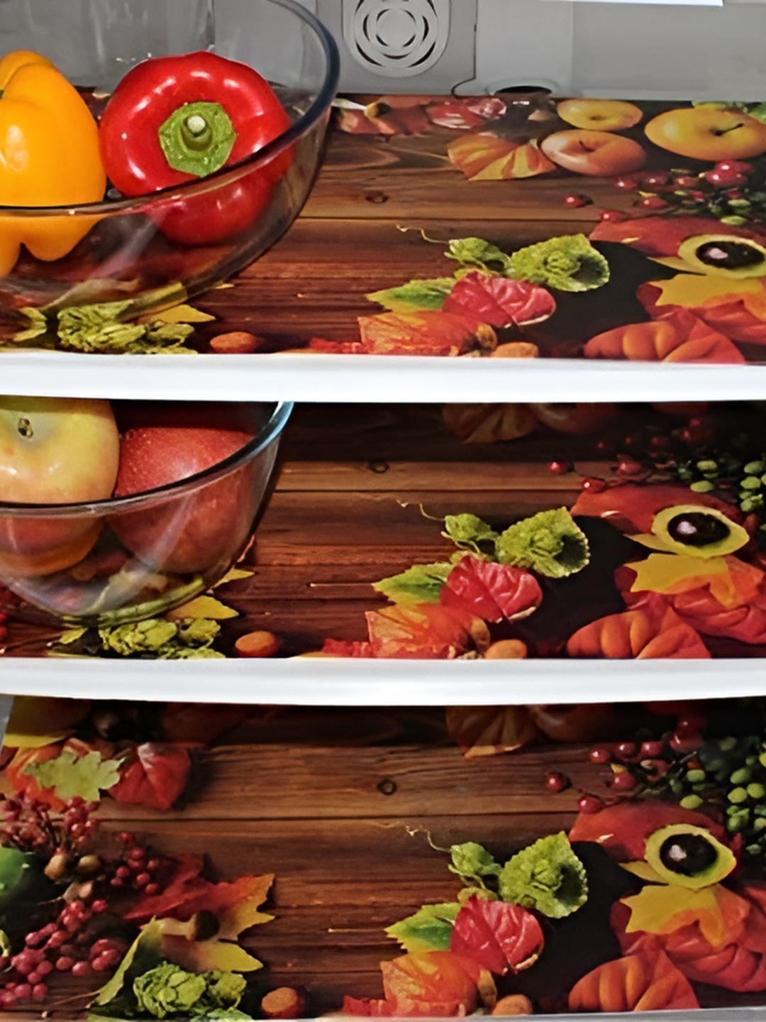 

REVEXO Brown & Yellow 3 Pieces Printed Fridge Mats