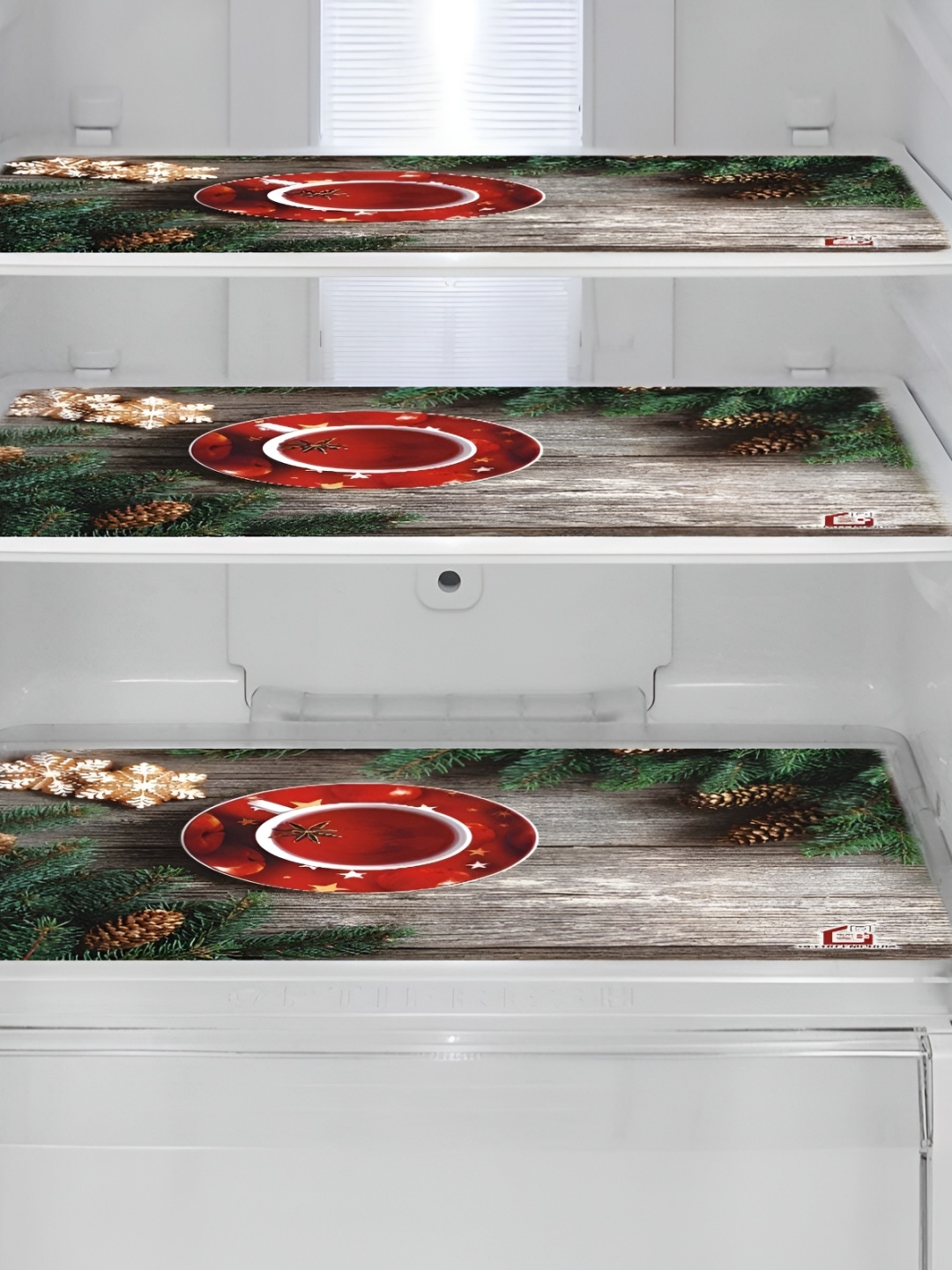 

REVEXO Green & Red 3 Pieces Printed Fridge Appliance Covers