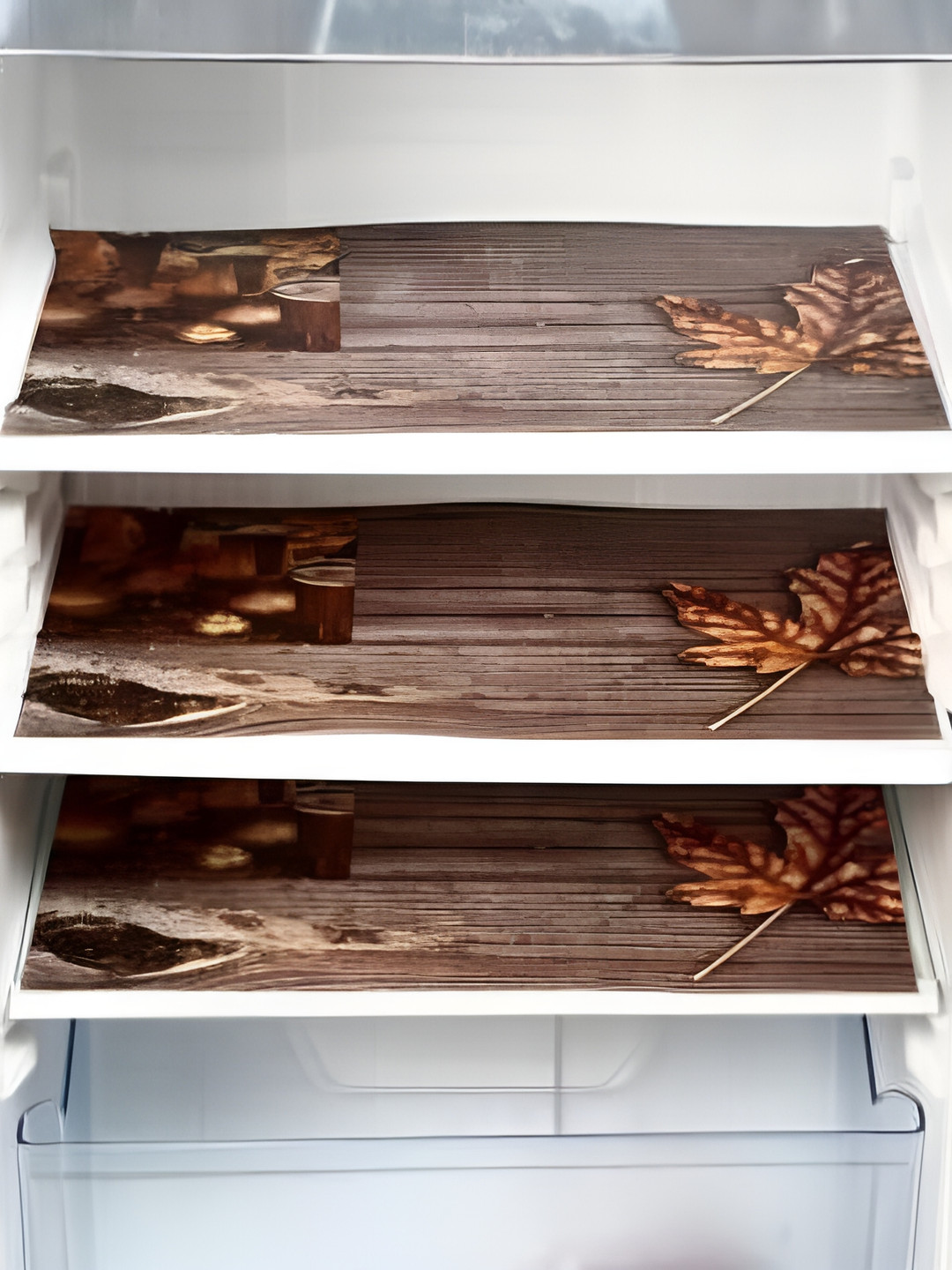 

REVEXO Brown & Beige 3 Pieces Printed Water Resistant Fridge Mats