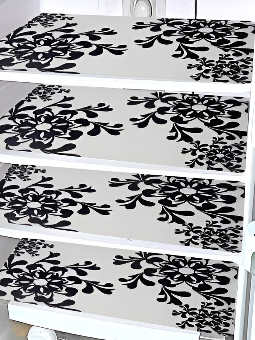 

REVEXO White & Black 3 Pcs Printed Fridge Mats