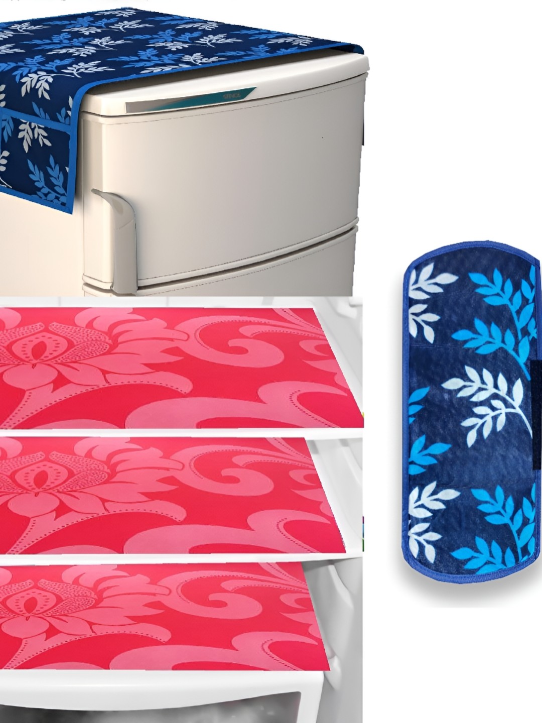 

REVEXO Pink & Blue 5 Pcs Printed Fridge Appliance Covers