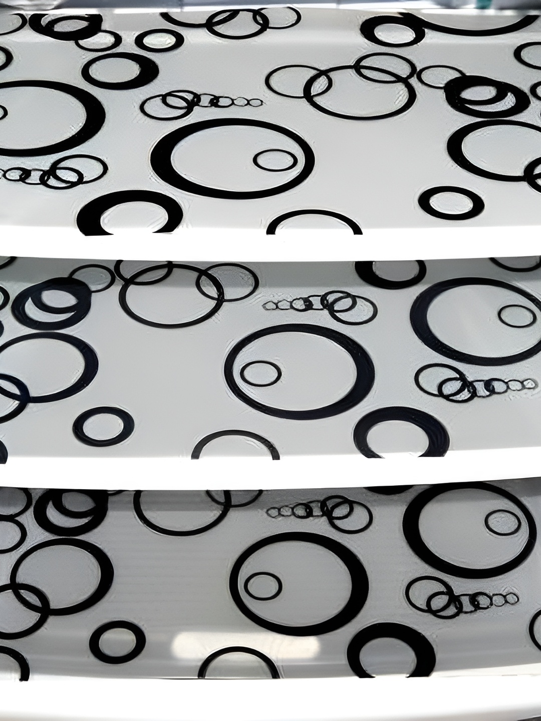 

REVEXO White & Black 3 Pieces Printed Water Resistant Fridge Mats