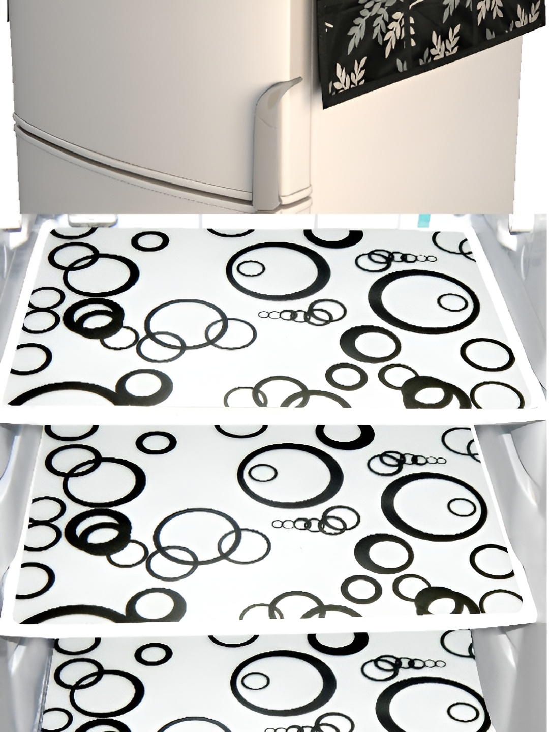 

REVEXO Black & White 4 Pieces Refrigerator covers & Mats