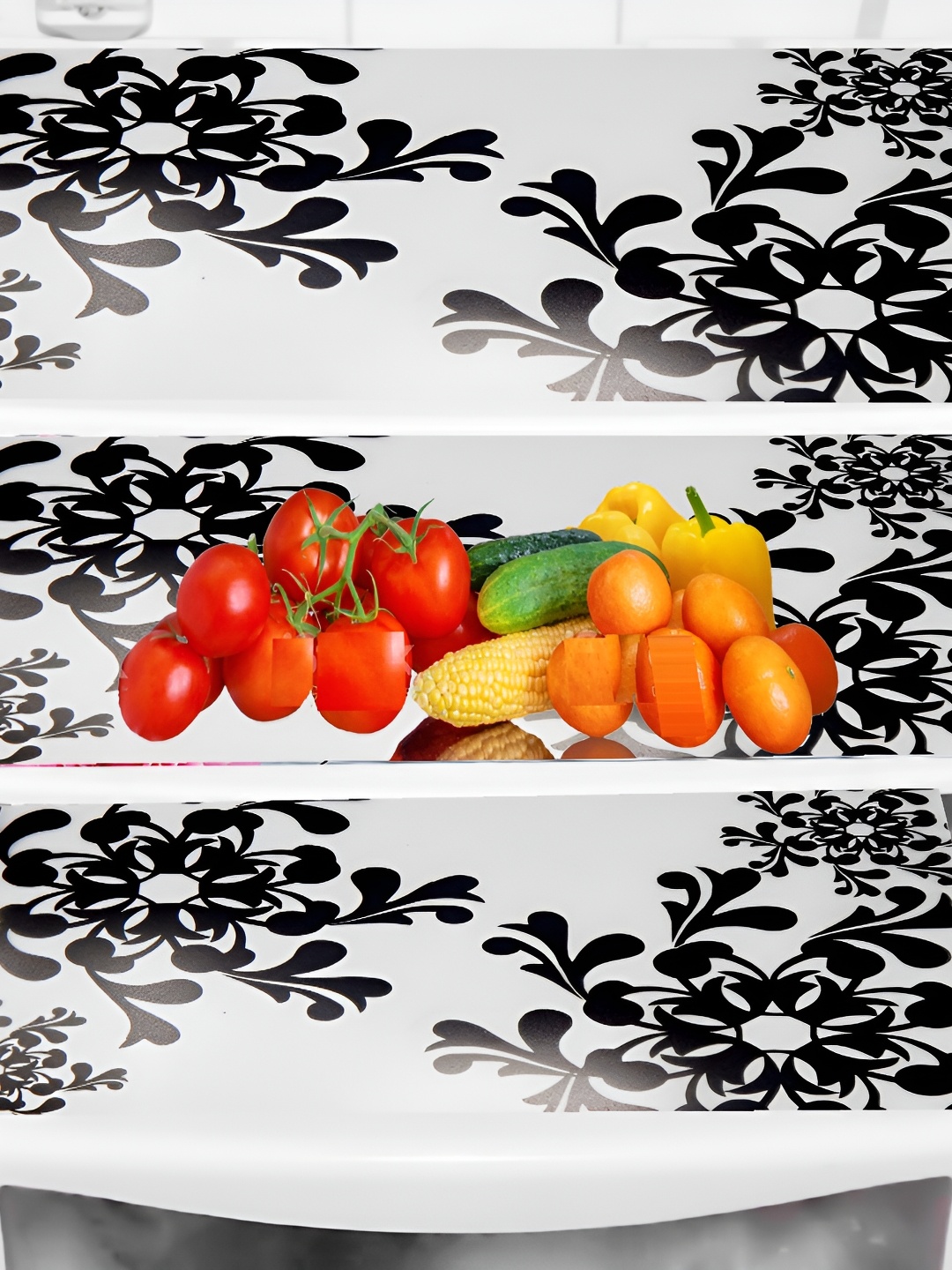 

REVEXO 3Pcs White & Black Printed Shelf Liner