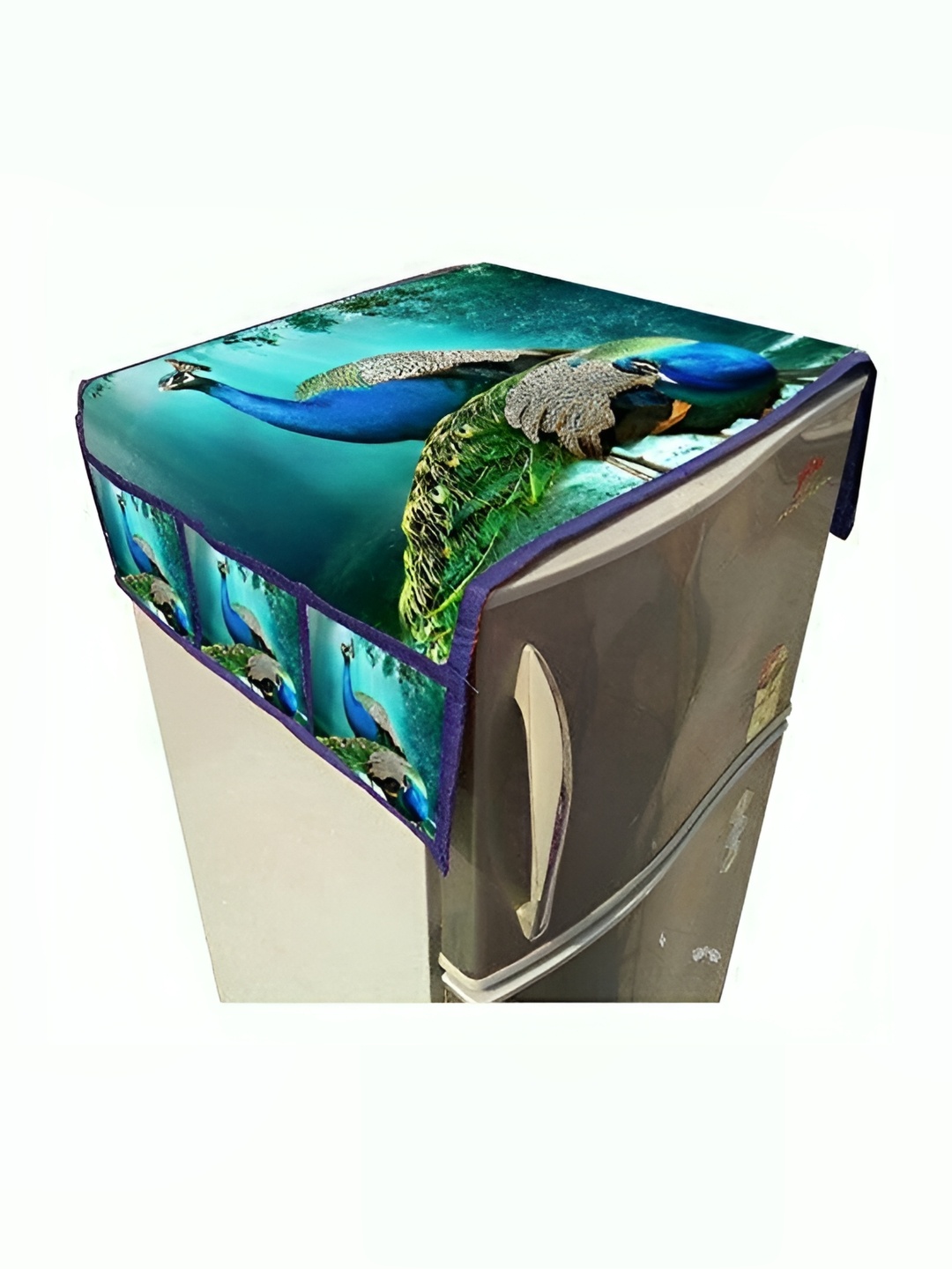 

REVEXO Blue & Green Printed Refrigerator Covers