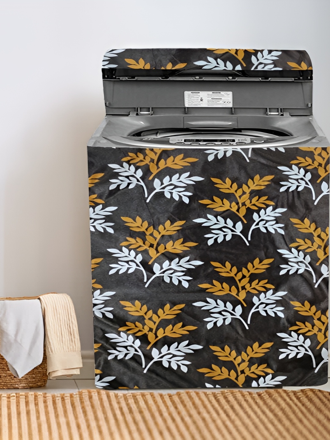 

REVEXO Brown & Grey Printed Washing Machine Cover