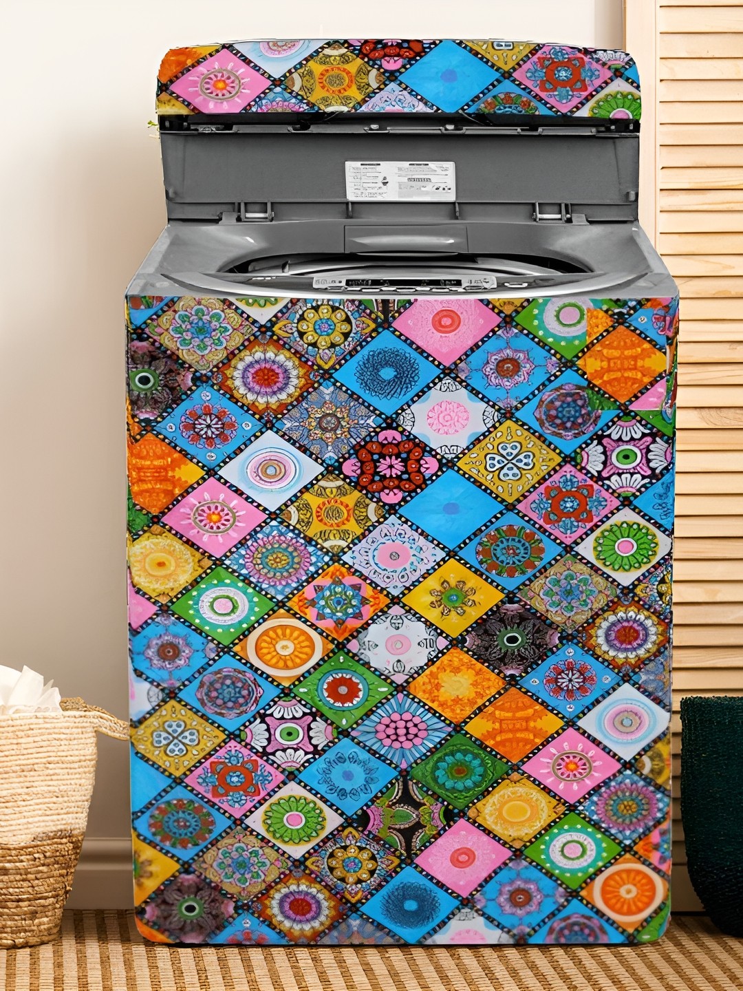 

REVEXO Blue Printed Washing Machine Cover