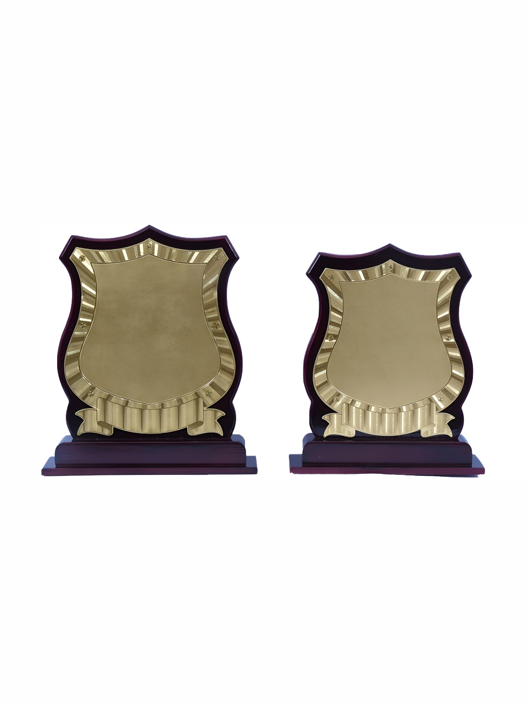 

Sigaram Maroon & Gold Toned 2 Pieces Appreciation Shield Trophy Curio Showpieces