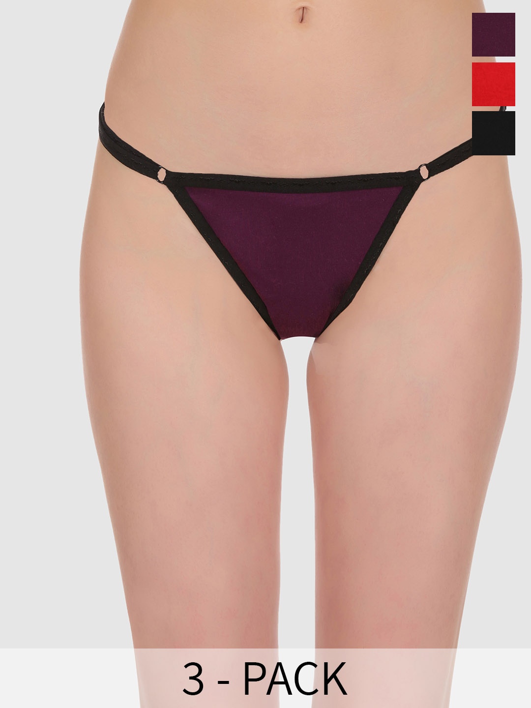 

SELFCARE Pack Of 3 Seamless Bikini Briefs, Black