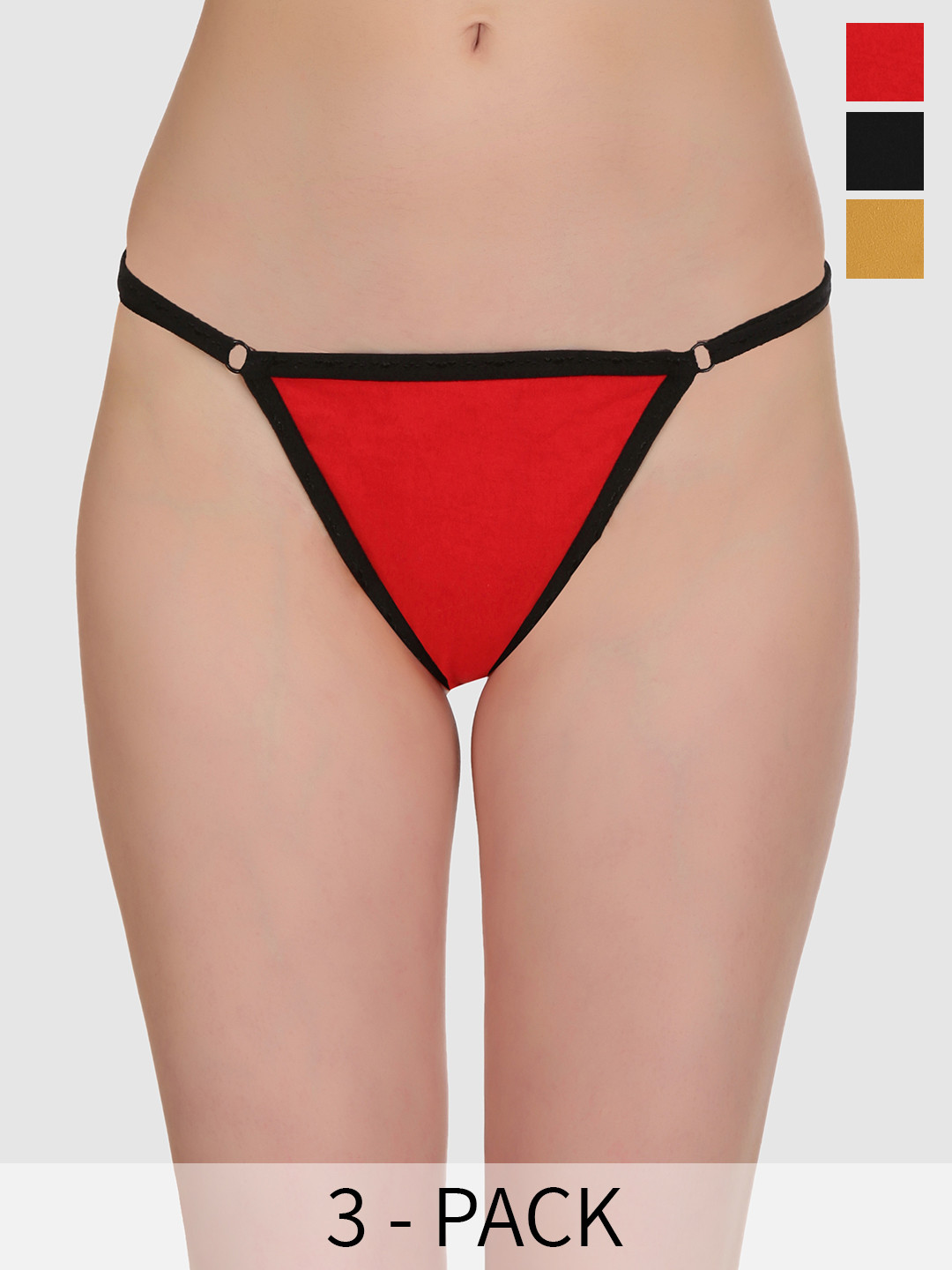 

SELFCARE Pack Of 3 Seamless Bikini Briefs, Black