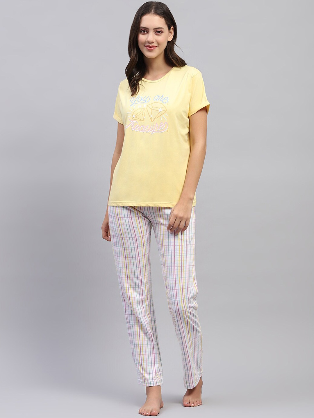 

Monte Carlo Graphic Printed Pure-Cotton T-shirt With Pyjamas, Yellow