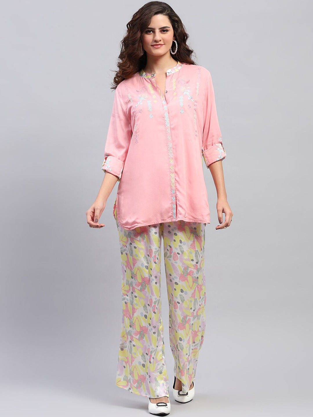 

Monte Carlo Printed Pure Cotton Tunic & Trouser, Pink