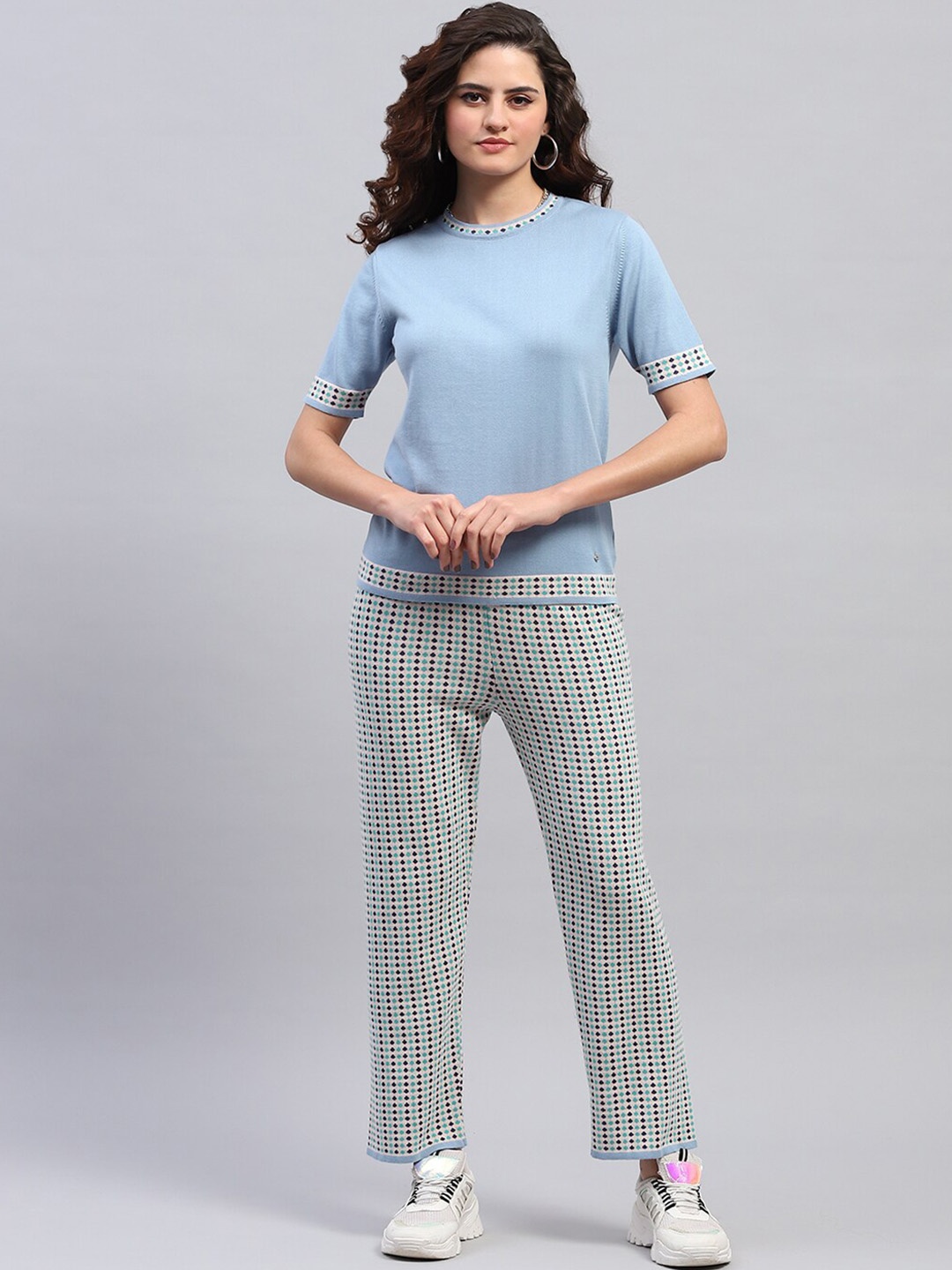 

Monte Carlo Pure Cotton T-shirt With Trousers, Turquoise blue