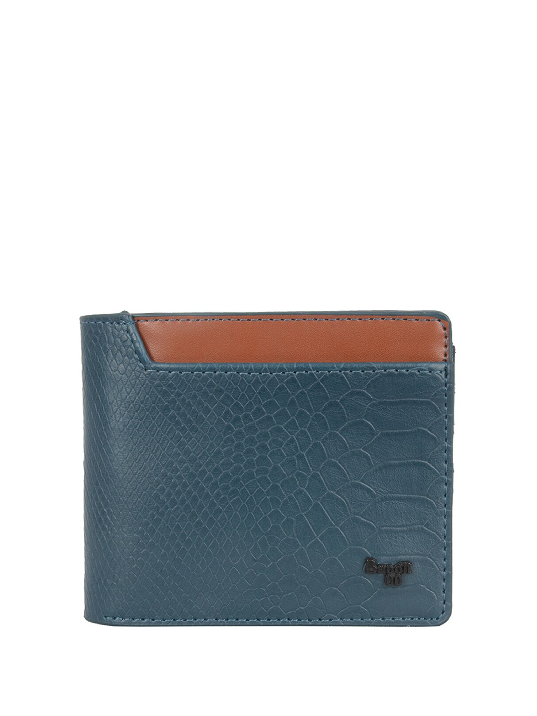 

Baggit Men Geometric Textured Two Fold Wallet, Green