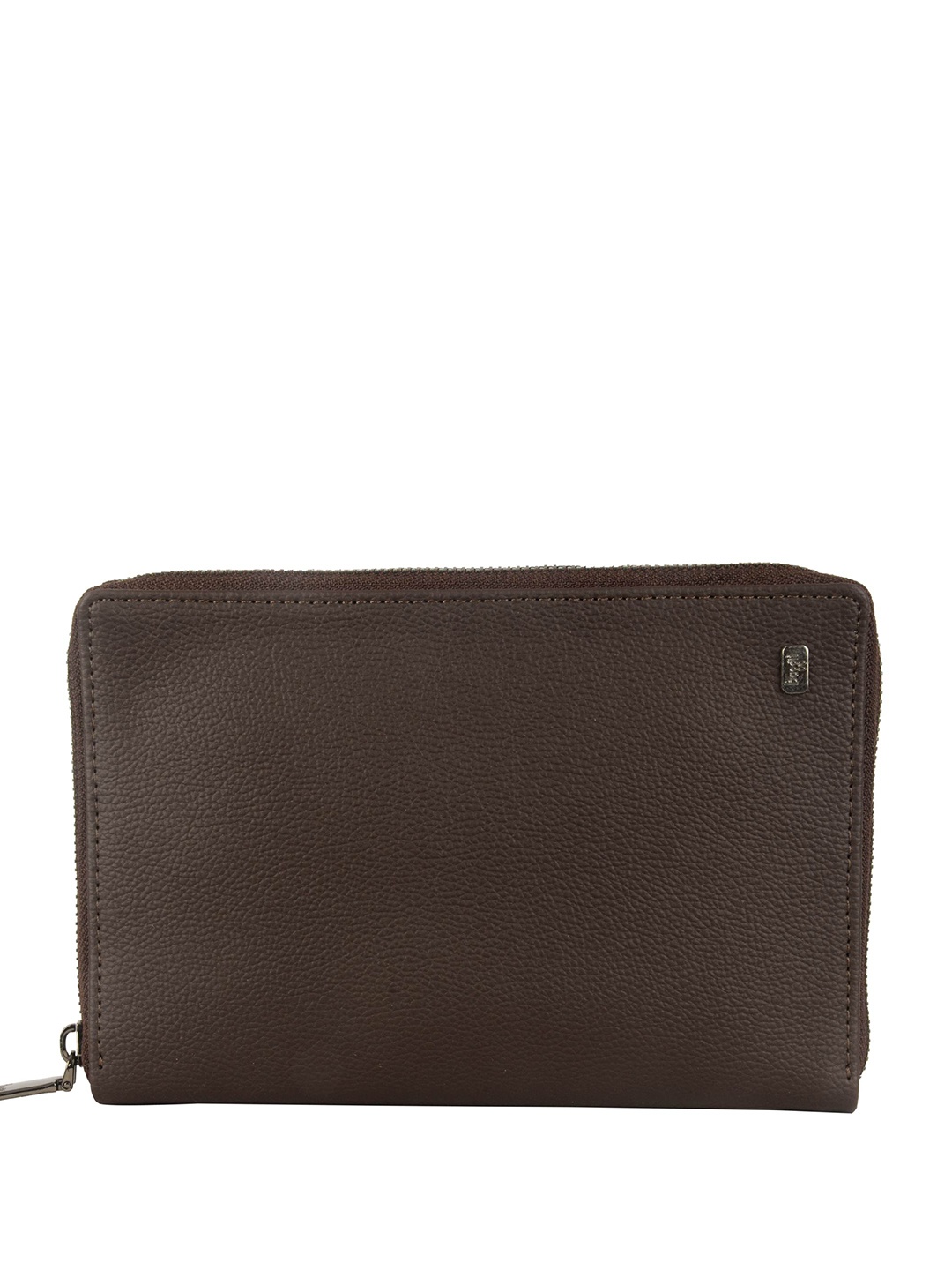 

Baggit Men Textured Zip Around Wallet, Brown