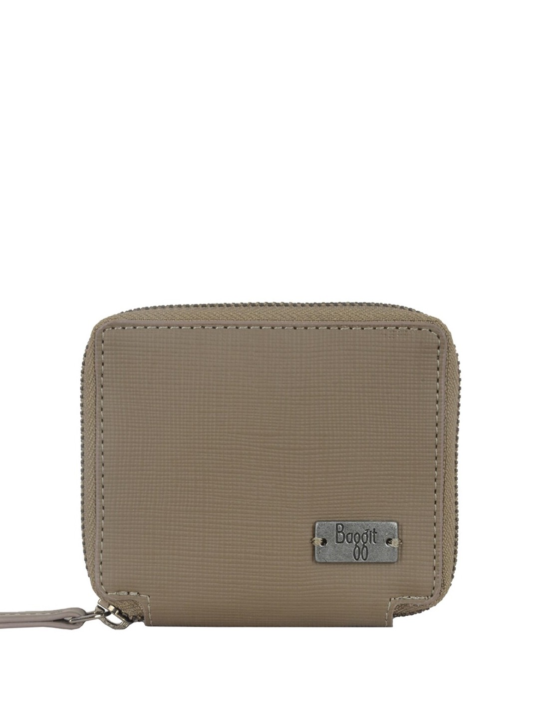 

Baggit Men Textured PU Zip Around Wallet, Beige
