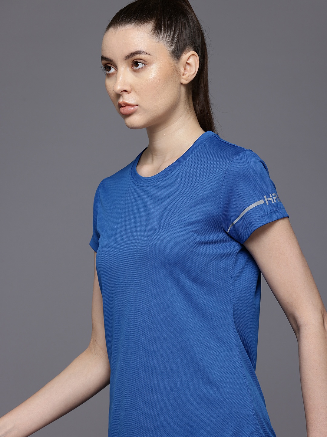 

HRX by Hrithik Roshan Women Brand Logo Printed Running T-shirt, Blue