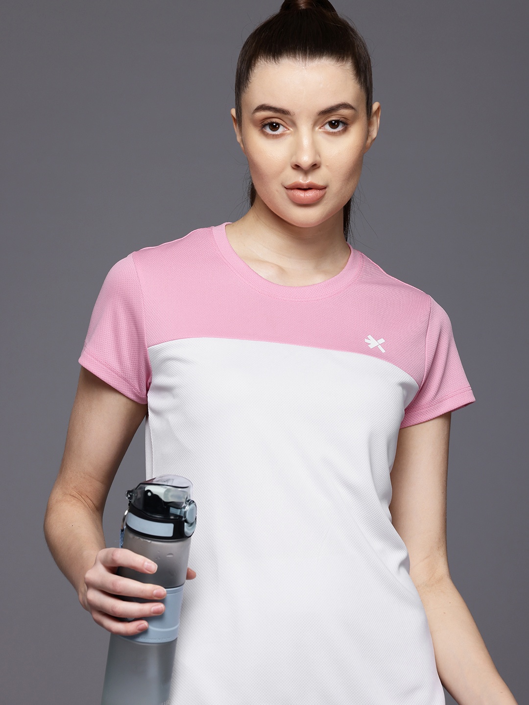 

HRX by Hrithik Roshan Women Colourblocked T-shirt, Pink