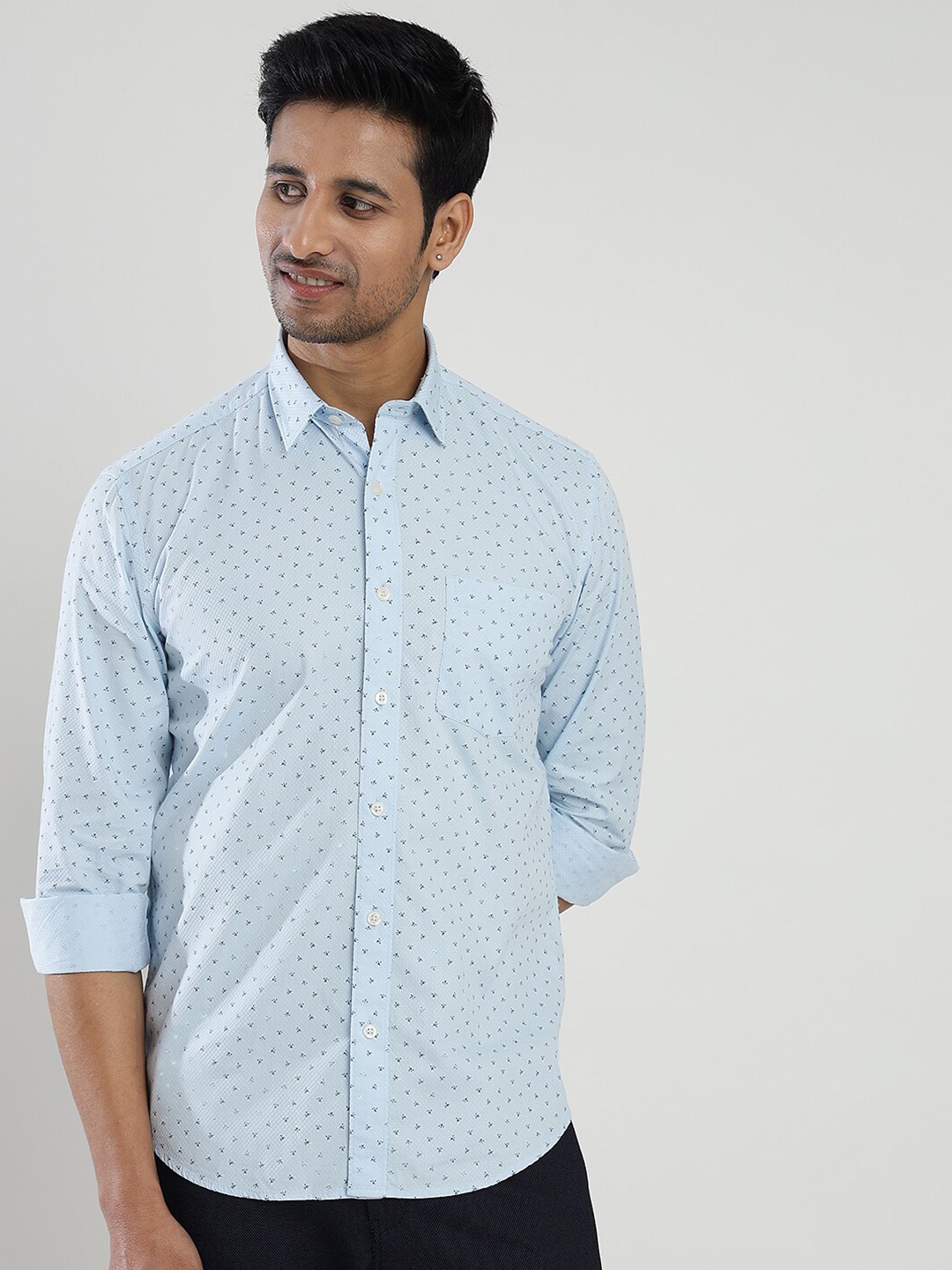 

JADE BLUE Slim Fit Cotton Printed Casual Shirt