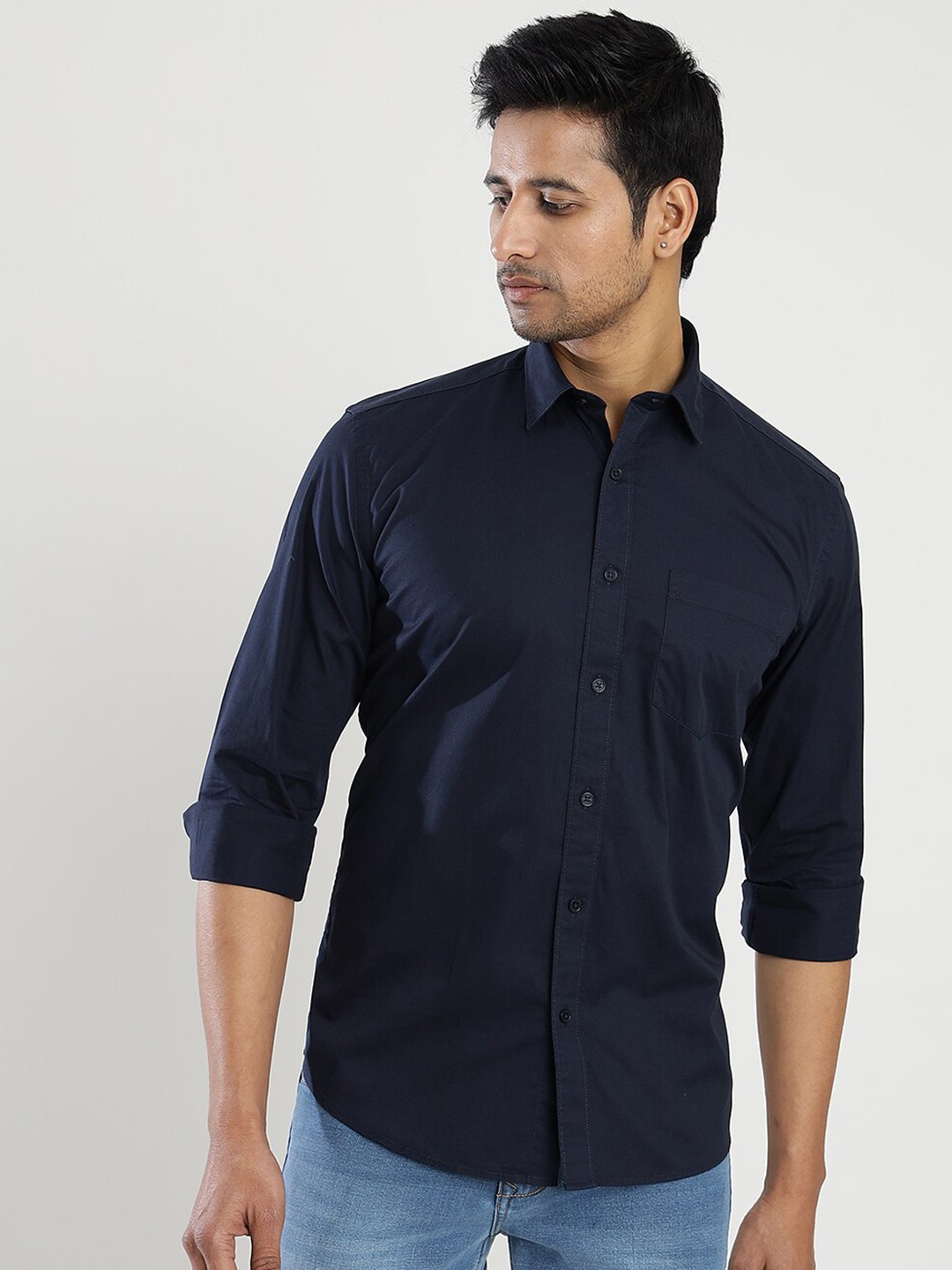 

JADE BLUE Slim Fit Cotton Casual Shirt