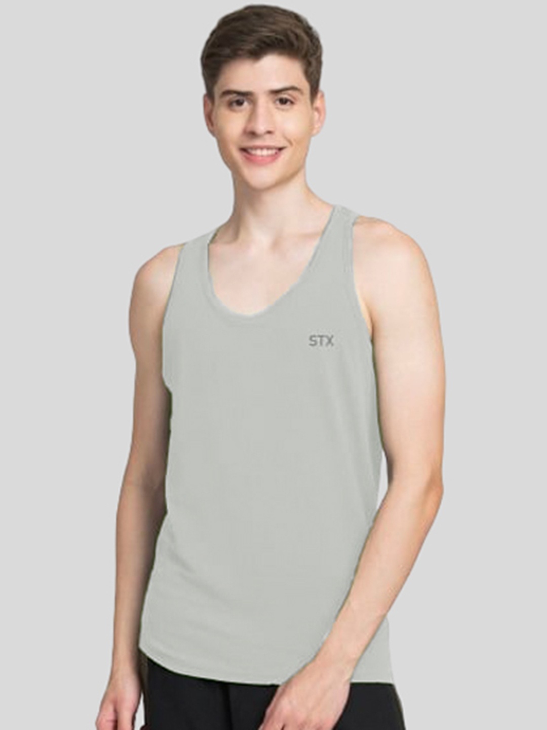 

STYLOGUE Scoop Neck Gym Vest lightgreen-STX vest-S, Green