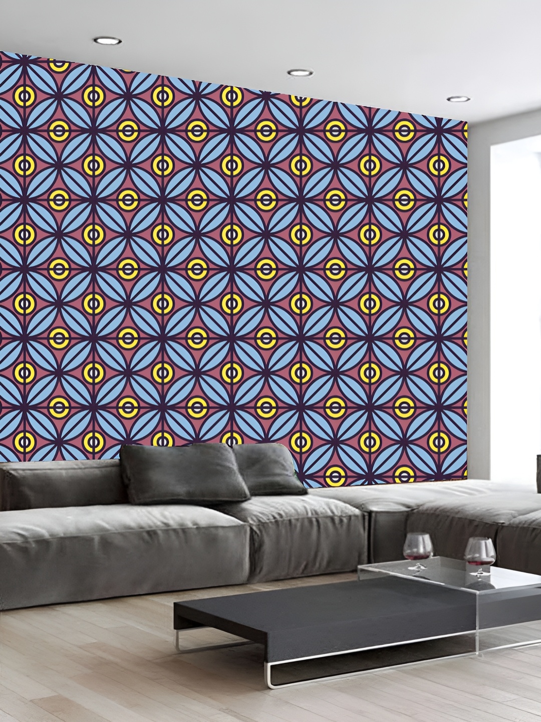 

KSHIRSA Blue & Black Printed Self Adhesive 3D Wall Sticker