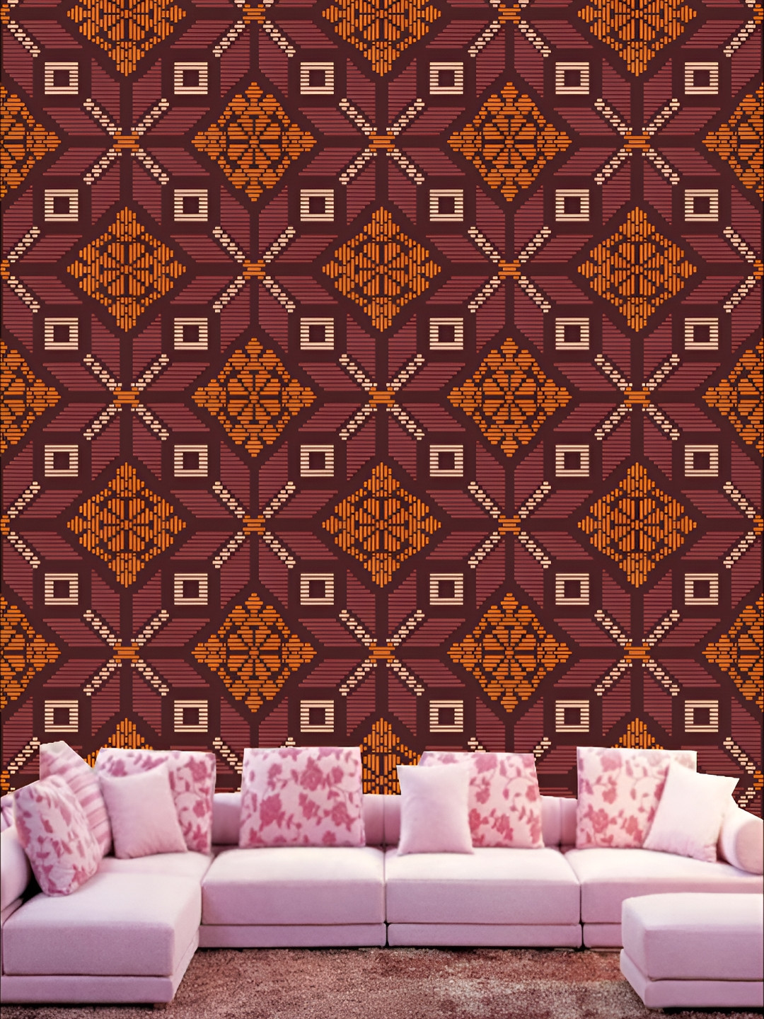 

KSHIRSA Pink & Beige Self Adhesive Wall Wallpaper
