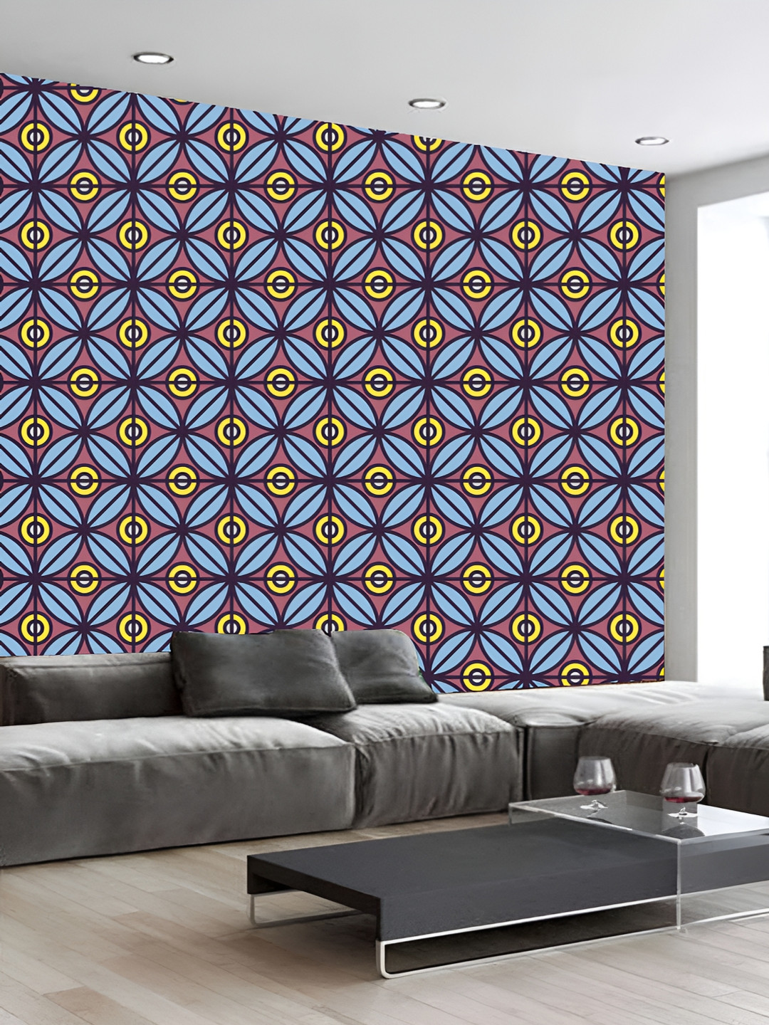 

KSHIRSA Pink & Grey Printed Self Adhesive Vinyl 3D Wall Panels