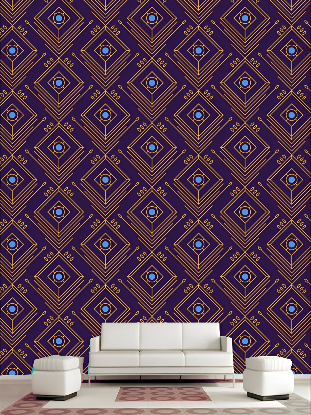 

KSHIRSA Blue & Brown Printed Self-Adhesive Wall Sticker