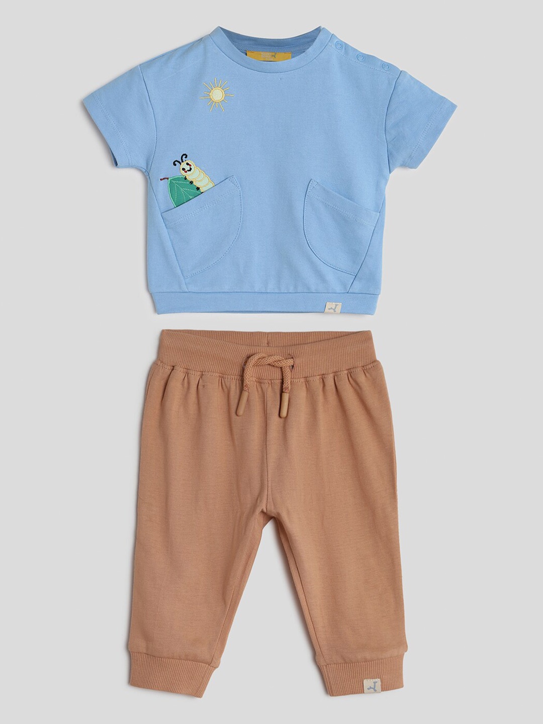 

Somersault Boys Round Neck Pure Cotton T-shirt With Joggers, Blue