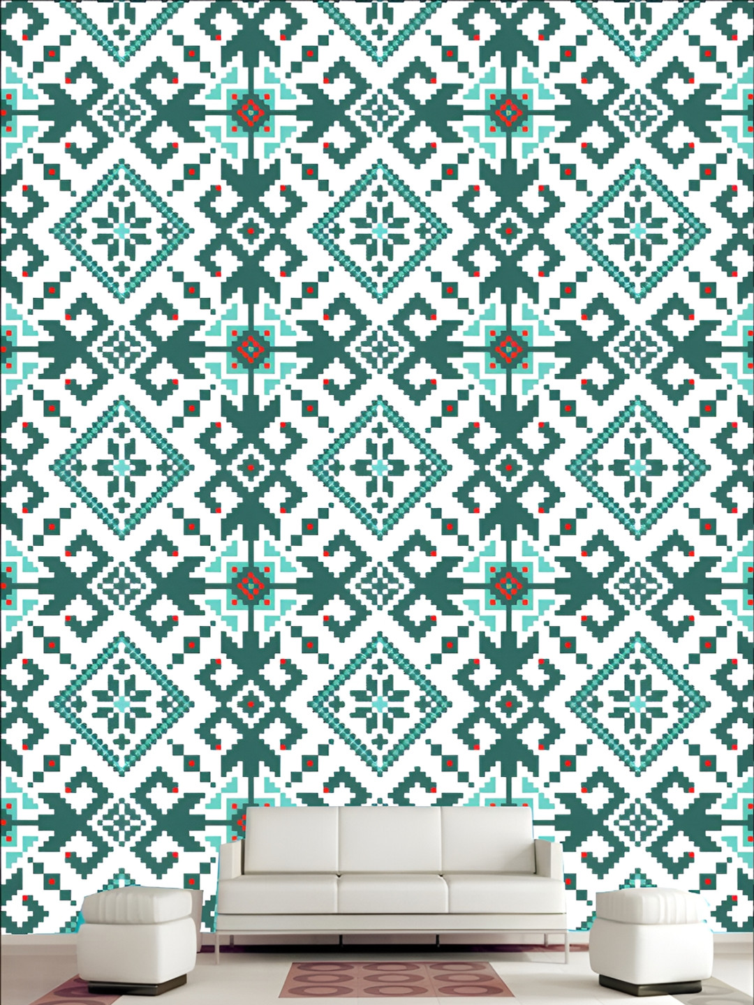 

KSHIRSA White & Grey Printed Self Adhesive Vinyl 3D Wall Panels