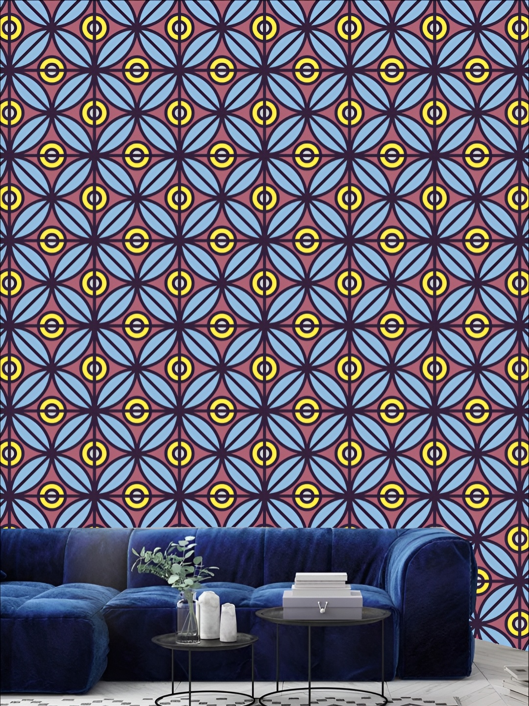 

KSHIRSA Pink & Grey Printed Self Adhesive Vinyl 3D Wall Panels