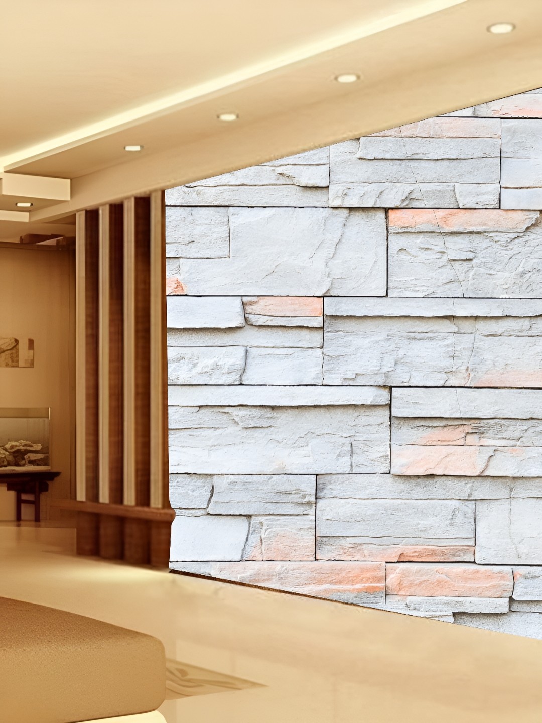 

KSHIRSA Grey Printed Self Adhesive 3D Wall Panels