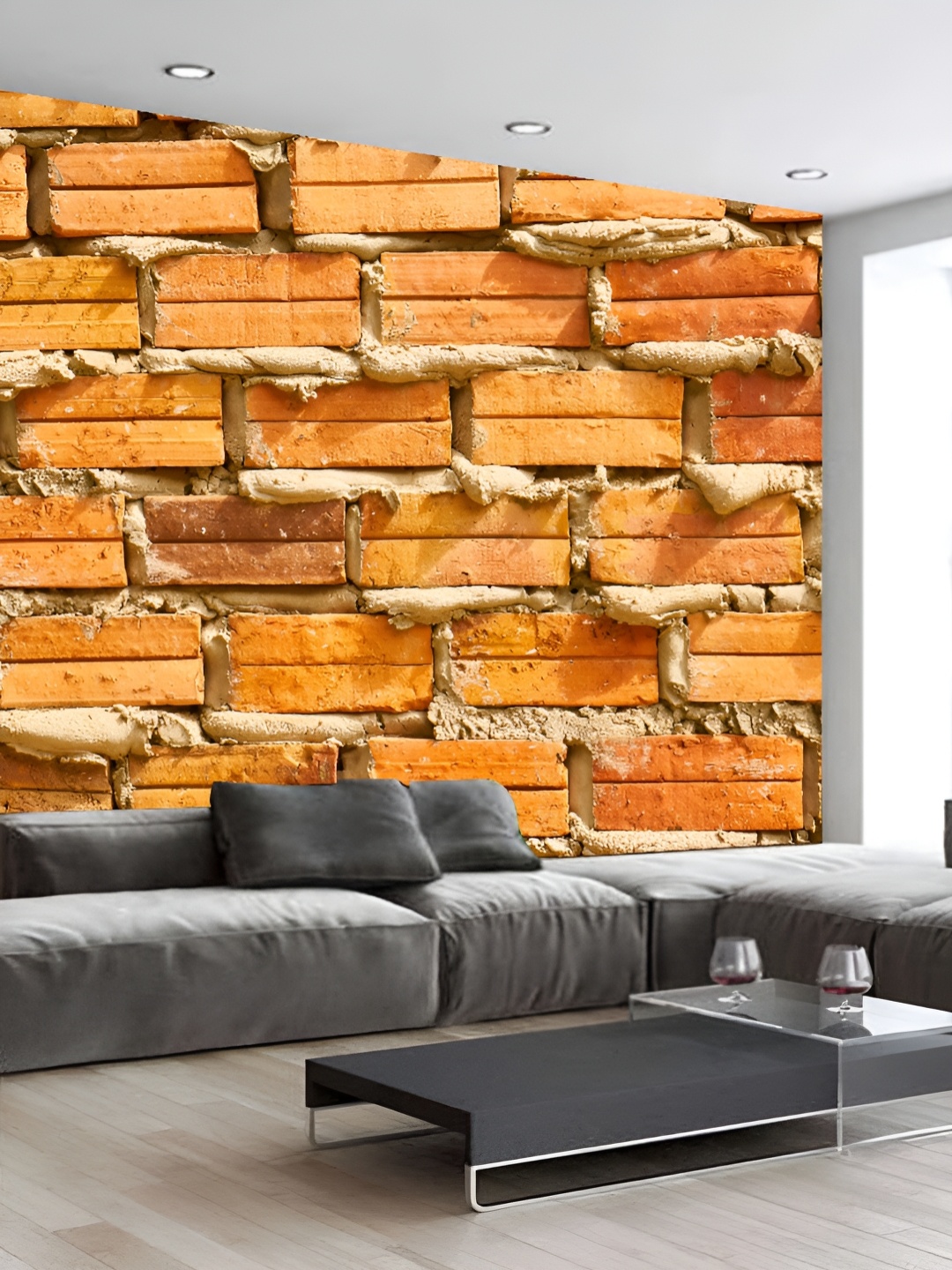 

KSHIRSA Brown Prinetd Self Adhesive 3D Wall Sticker