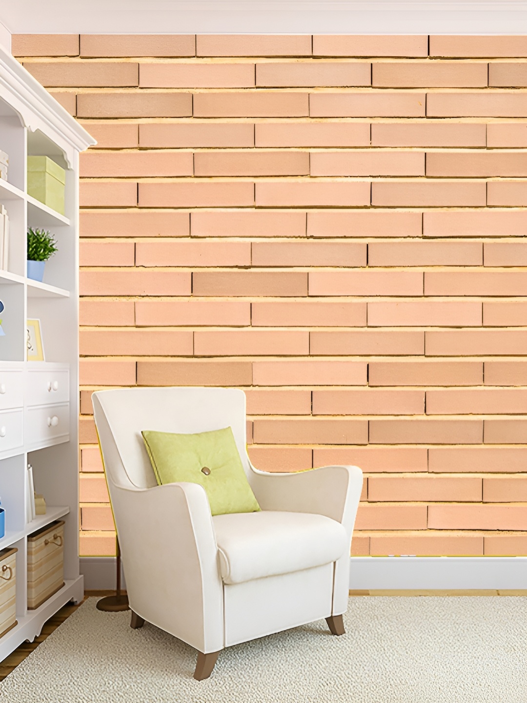 

KSHIRSA Orange-Coloured Self Adhesive 3D Wall Sticker