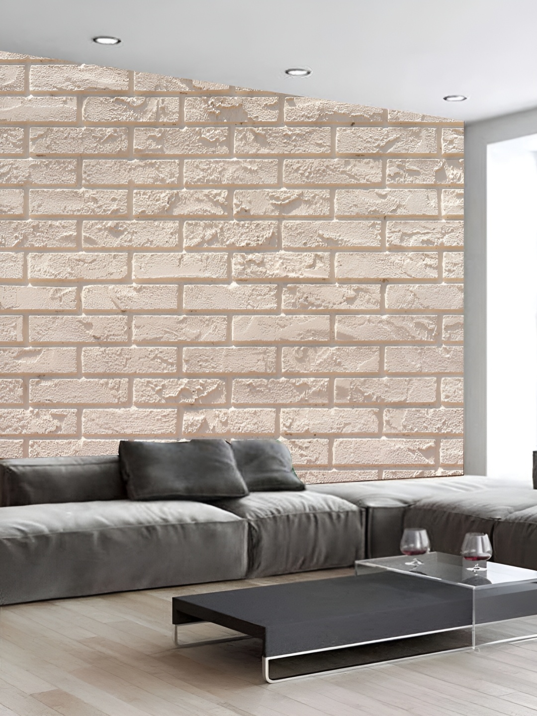 

KSHIRSA Grey Self Adhesive 3D Wall Sticker