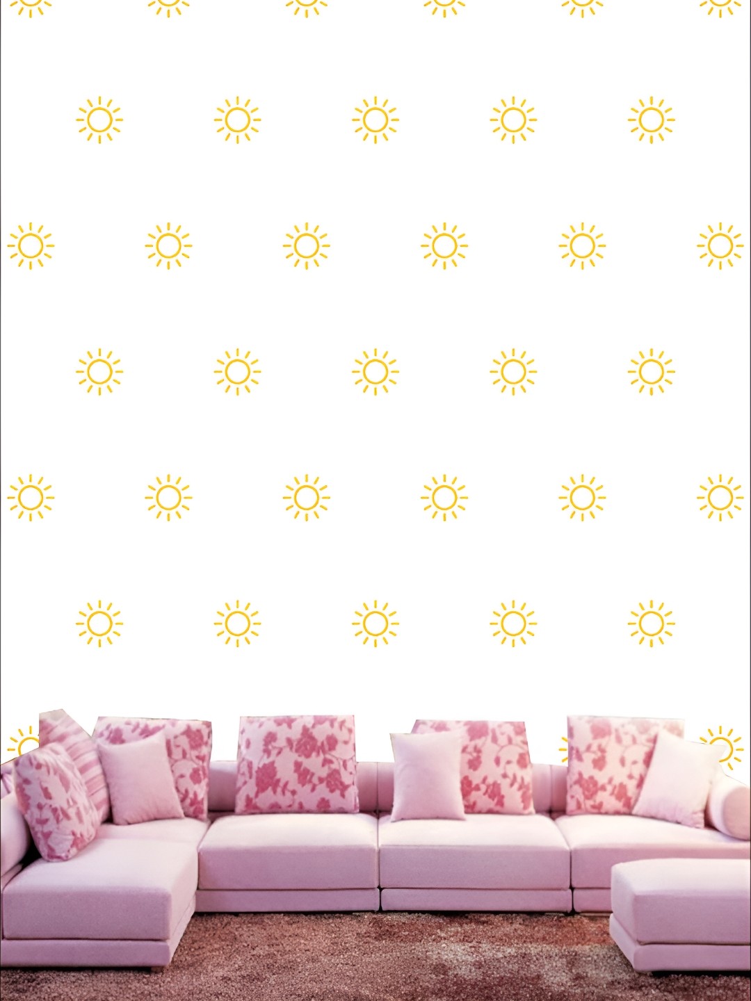 

KSHIRSA White & Yellow Self-Adhesive Wall Sticker