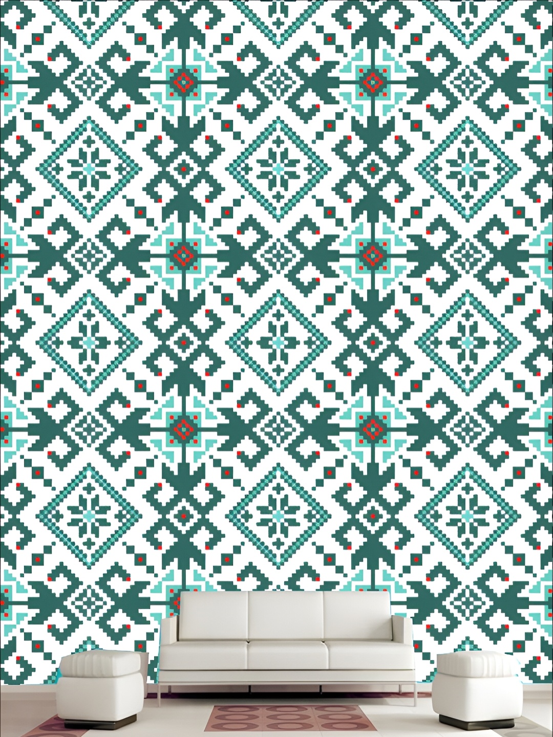 

KSHIRSA White & Green Prinetd Self Adhesive 3D Wall Sticker