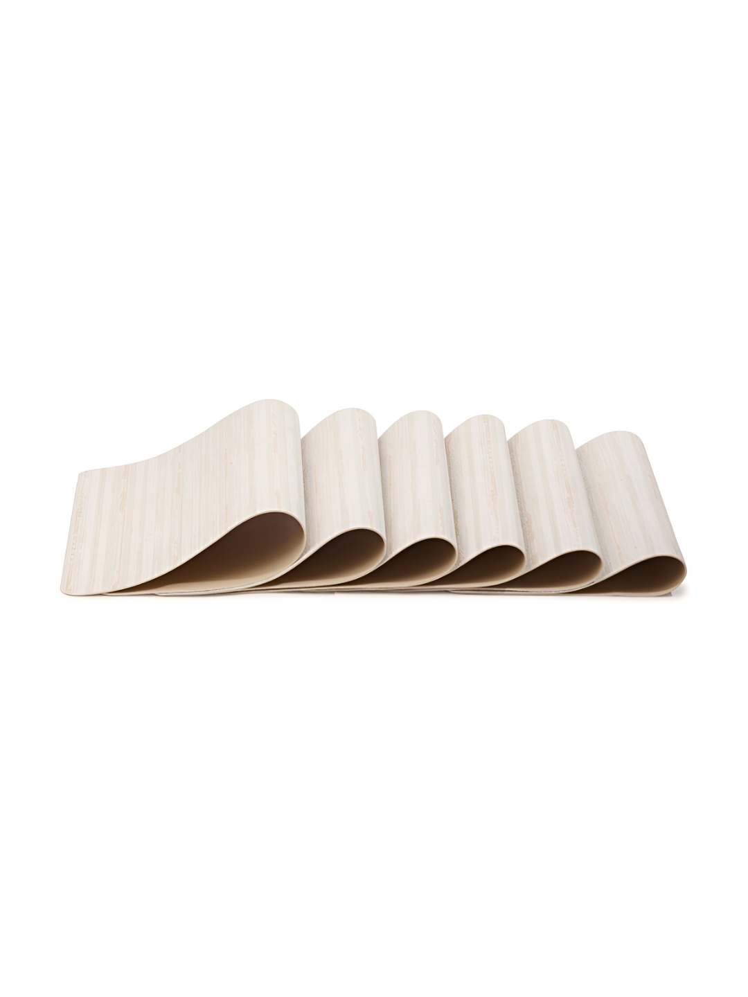 

OBSESSIONS Cream & White 6 Pieces Striped Heat Resistant Rectangle Table Placemats