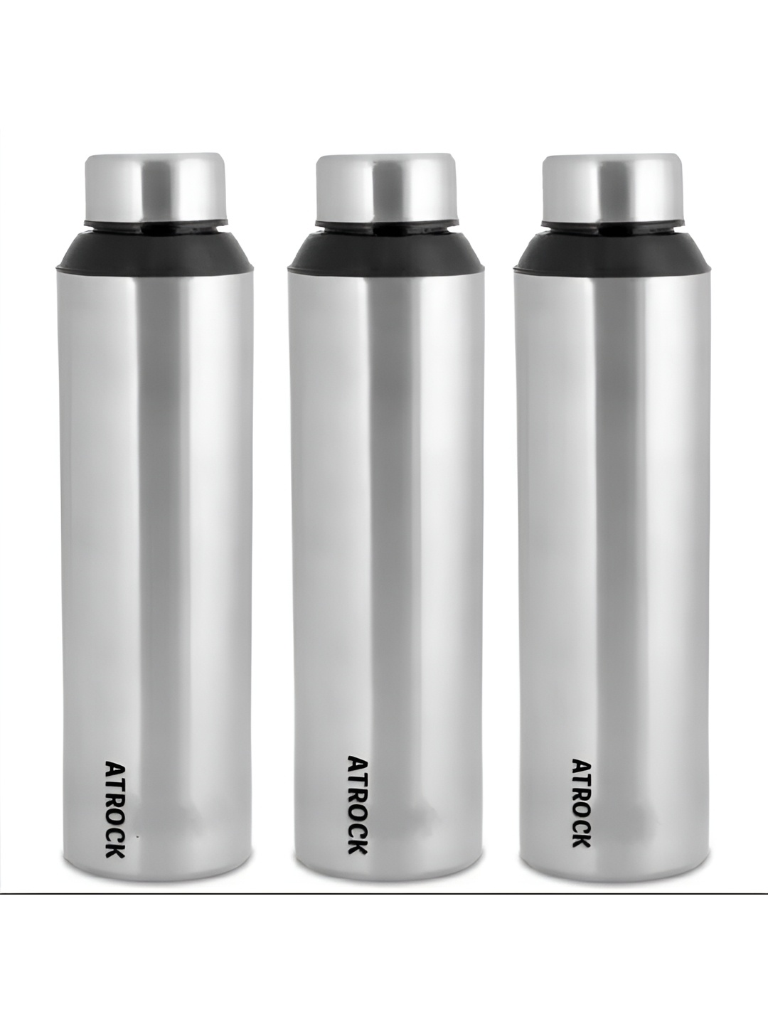 

ATROCK Silver-Toned 3 Pieces Stainless Steel Water Bottles 950 ml